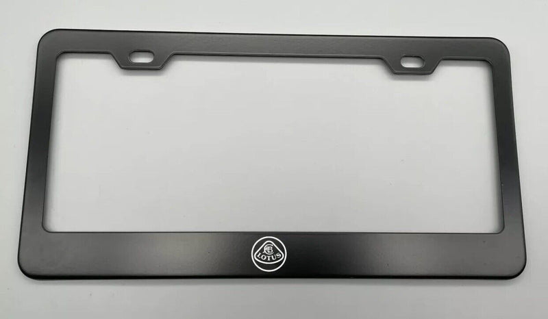 Laser Engraved Lotus Black License Plate Frame Stainless Steel fit