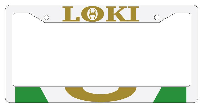 Loki White Plastic License Plate Frame For Marvel  Mod-GRAPH9856236-298
