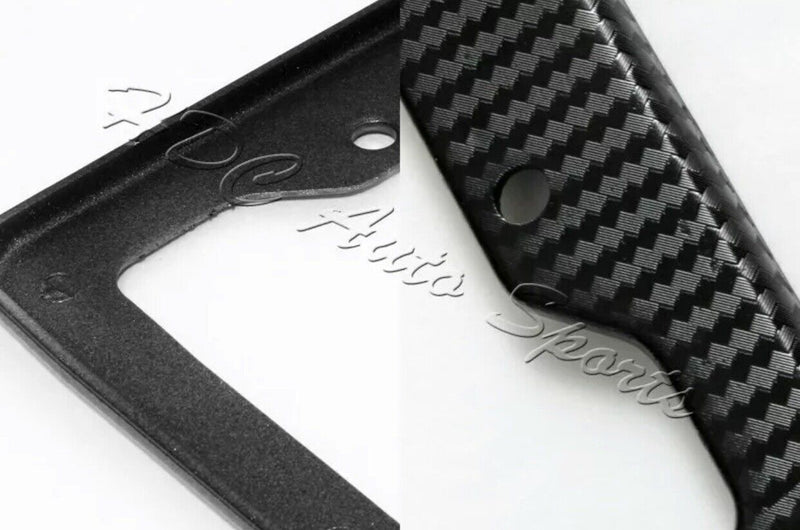 2 x JDM Black Carbon Look License Plate Frame Cover Front & Rear Universal 1