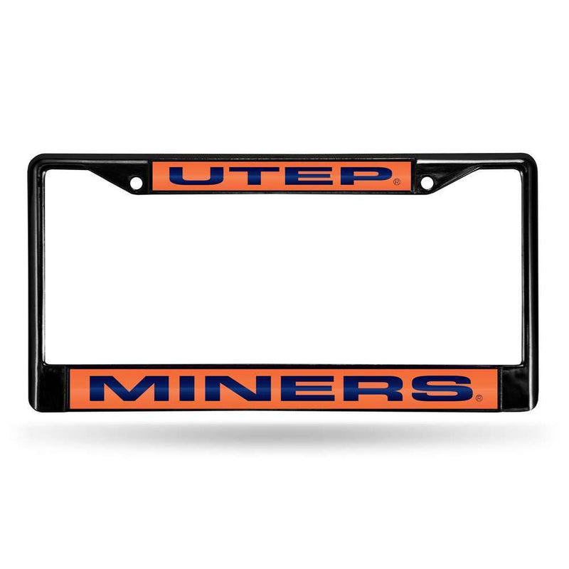 NCAA UTEP Miners Inlaid Acrylic Black License Plate Frame