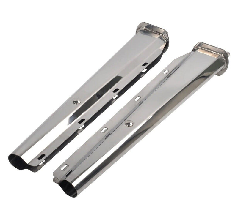 Chrome Spring Loaded 30" Mud Flap Hangers Straight Tapered 2-1/2" Bolt (Pair)