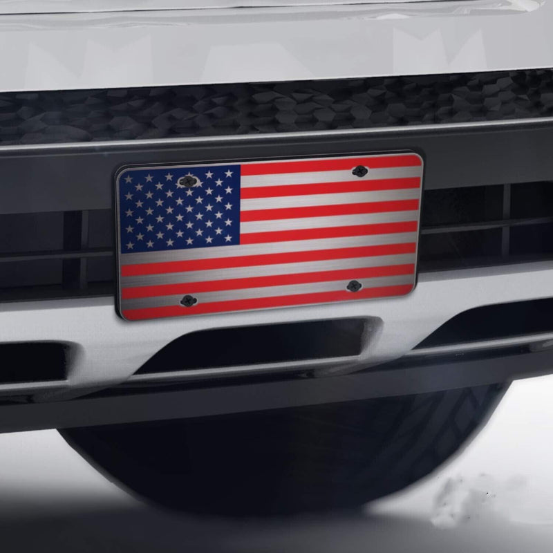 American Flag License Plate ; HD 1/8" Thick ; Made in USA American Flag Car Tag