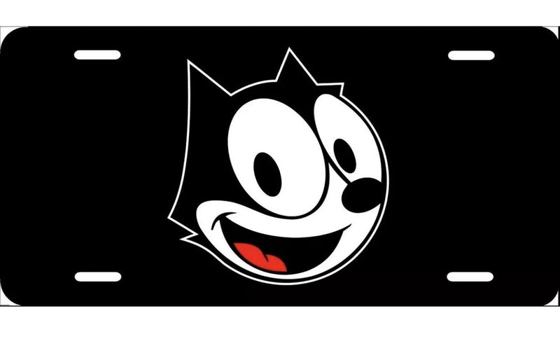 Felix the Cat, License Plate New Car Tag Metal Aluminum, USA, Black