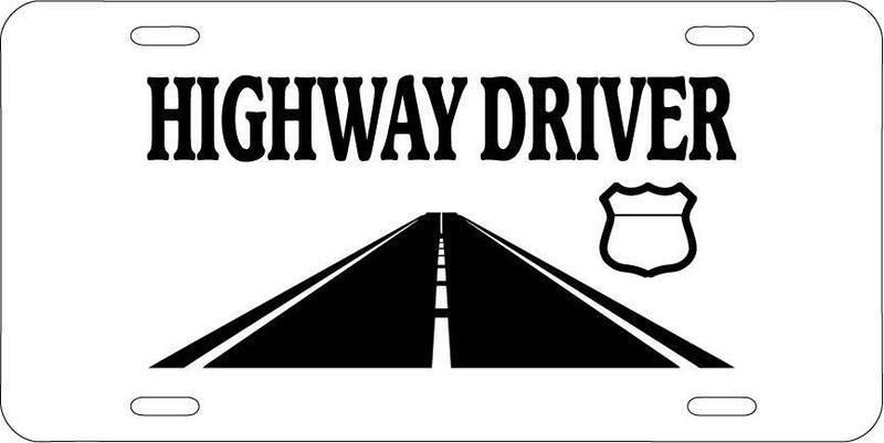Highway Driver White Vanity License Plate Mod-GRAPH9856236-7675