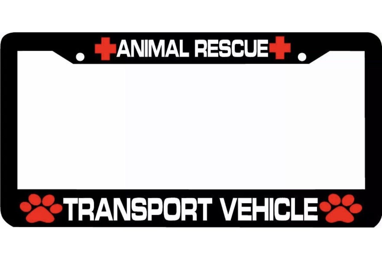 PAW PRINTS! ANIMAL RESCUE TRANSPORT VEHICLE paw print License Plate Frame