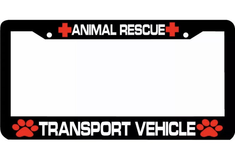 PAW PRINTS! ANIMAL RESCUE TRANSPORT VEHICLE paw print License Plate Frame