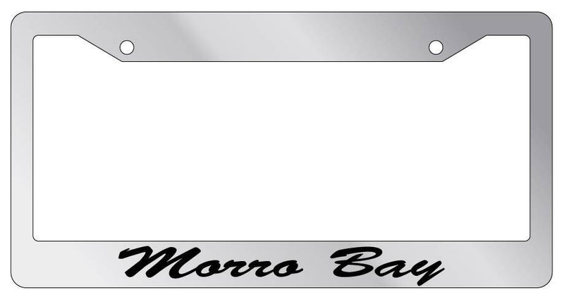 Chrome METAL License Plate Frame Morro Bay Cursive Auto Accessory 1020  Mod-GRAPH9856236-8892
