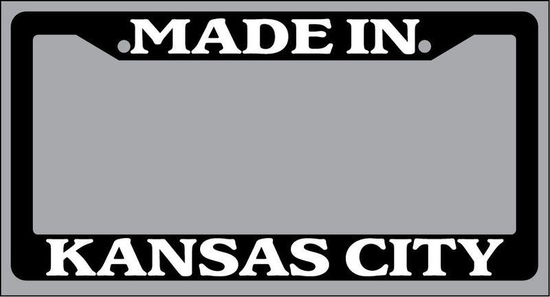 Black License Plate Frame "Made In Kansas City" Auto Accessory 1498  Mod-GRAPH9856236-2661