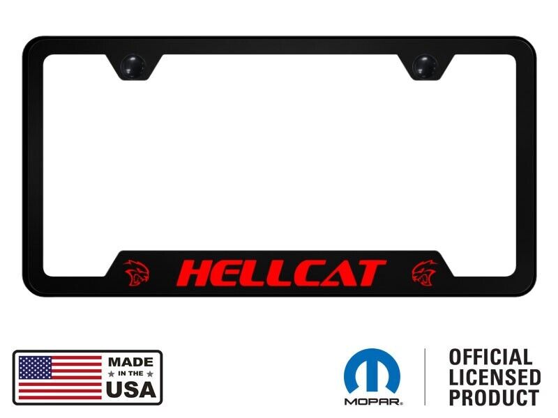 Mopar Hellcat Polycarbonate Notched License Plate Frame - Red