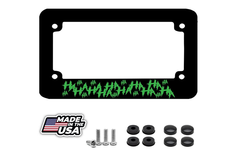 Hahahaha Joker Motorcycle License Plate Frame Green