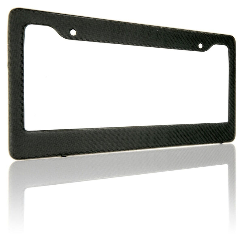 Real 100% Carbon Fiber License Plate Frame Cover Matte Finish With Screw Cap