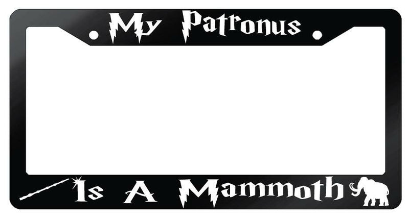 My Patronus Is A Mammoth Glossy Black Plastic License Plate Frame For Harry Potter  Mod-GRAPH9856236-7121