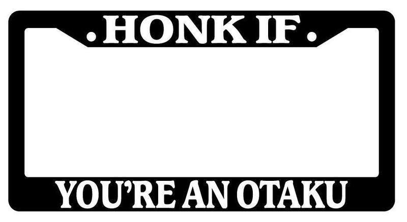 Black License Plate Frame HONK IF YOU&