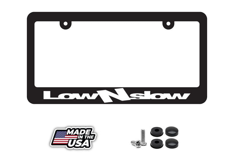 JDM Low N Slow Dope Dropped Race Drift Turbo Black License Plate Frame