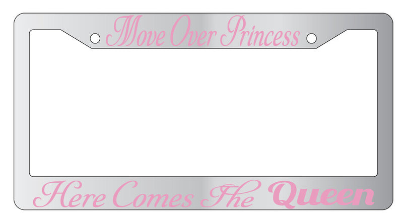 Move Over Princess Design 2A Chrome License Plate Frame Auto  Mod-GRAPH9856236-6329