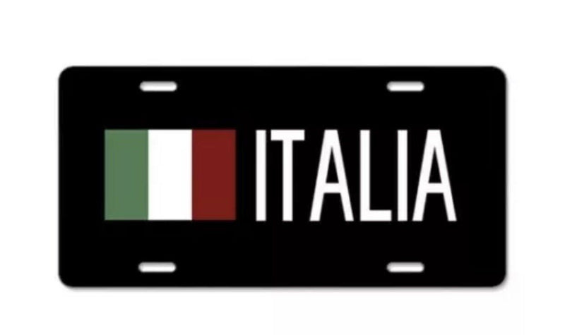 Italy: Italia & Italian Flag Aluminium License Plate Highest Quality Lightwieght