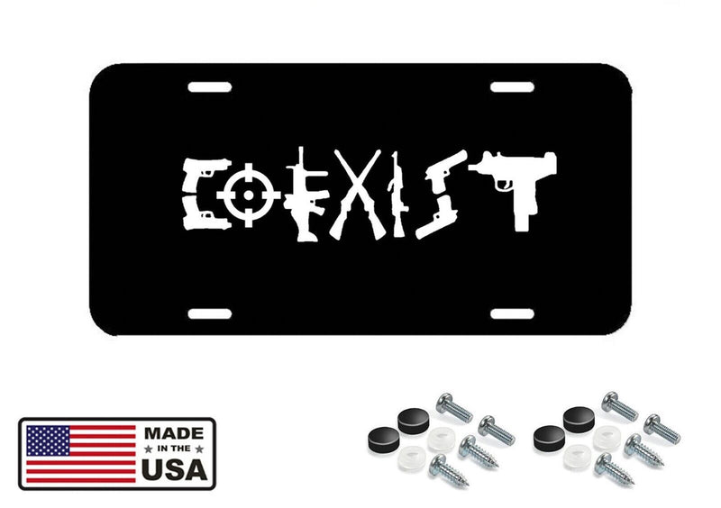 Coexist License Plate - Cover for Car Truck SUV 2nd Amendment