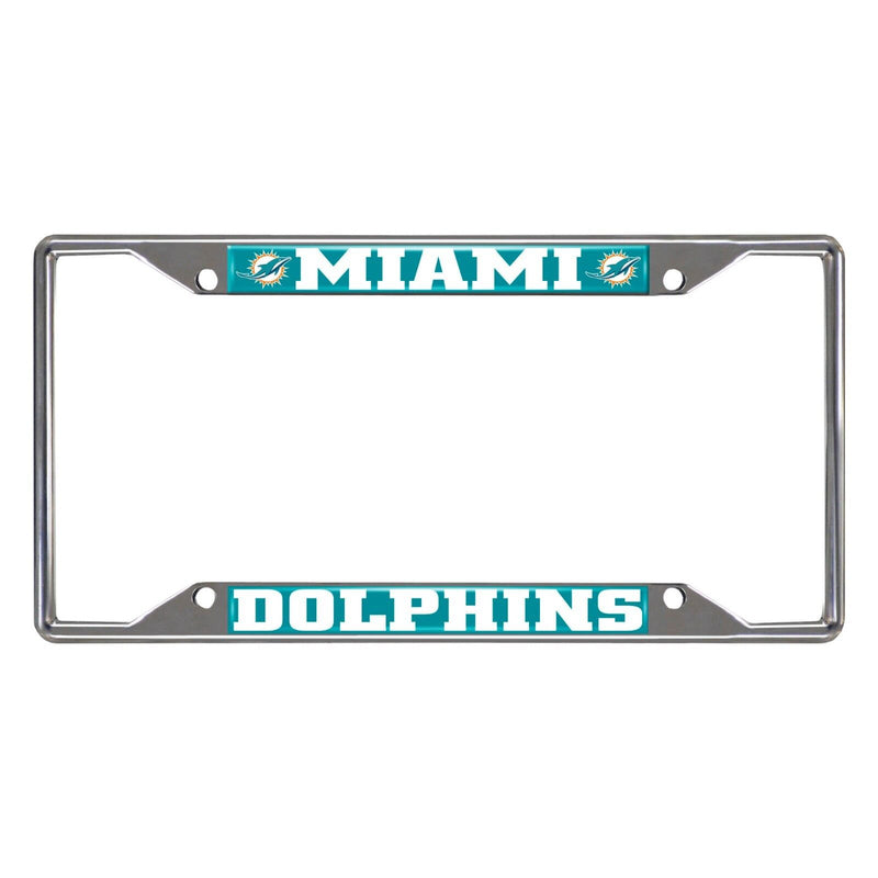 NFL Miami Dolphins Chrome  Metal License Plate Frame