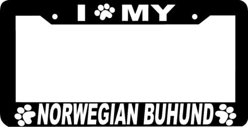 NORWEGIAN BUHUND DOG paw print License Plate Frame