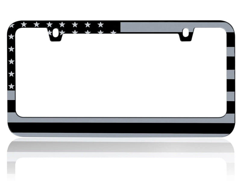 2X Metal Matte American USA Flag Cool License Plate Frame Universal Fit