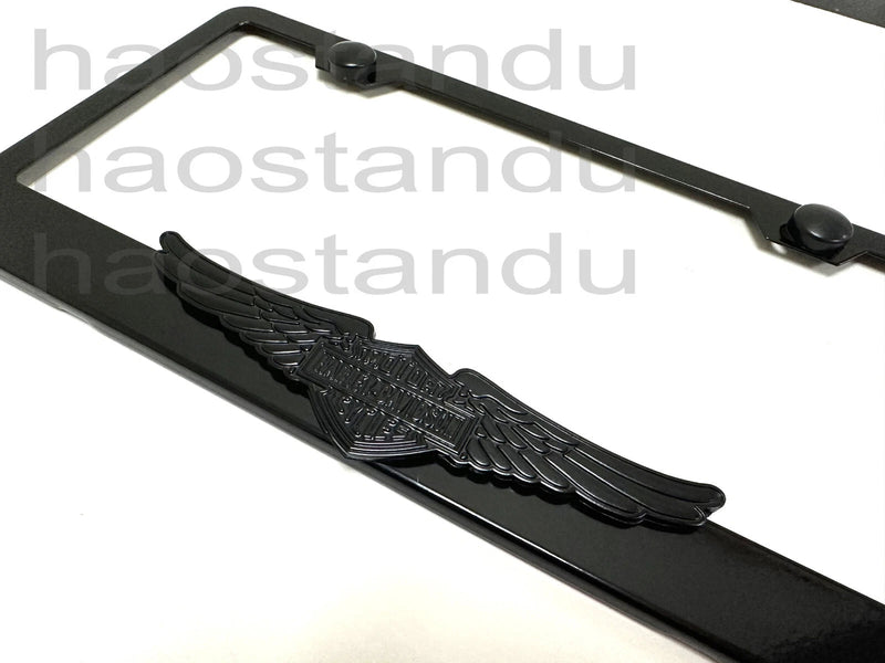 1x (Black) For F150 HD 3D Emblem BLACK Stainless License Plate Frame RUST FREE