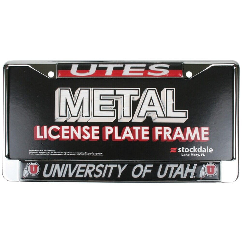 NCAA Utah Utes Metal License Plate Frame W/domed Insert