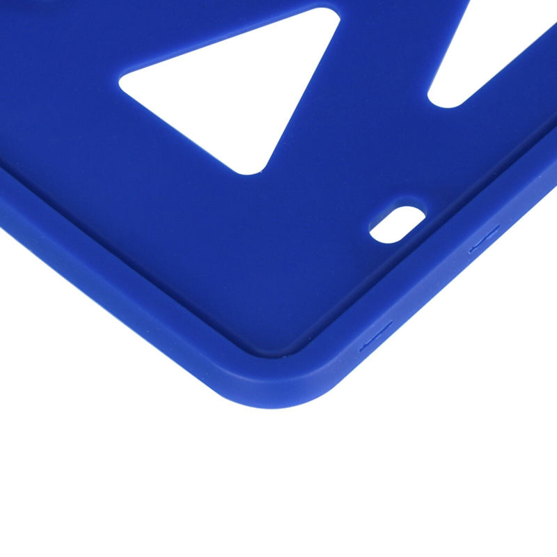 2 Pack Universal Blue Silicone License Plate Frame Rust Rattle Weather Proof