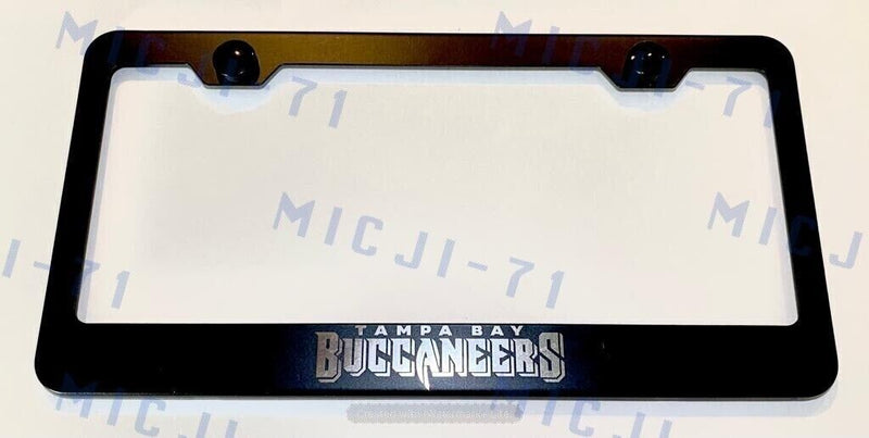 Laser Engraved Tampa Bay Buccaneers Stainless Steel License Plate Frame