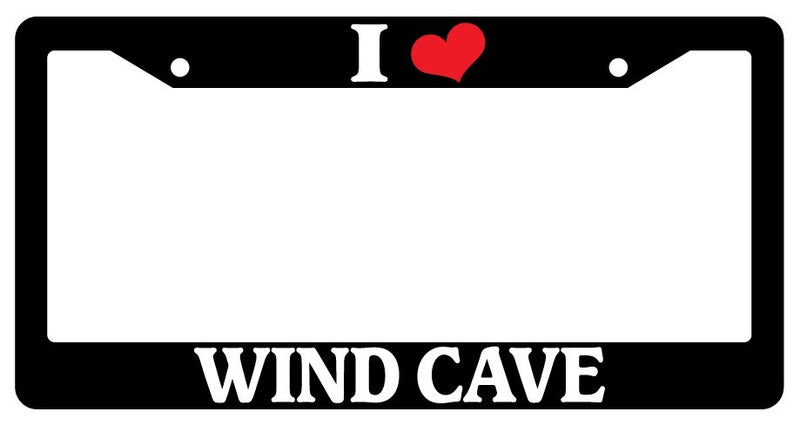 Black License Plate Frame I Heart Wind Cave Auto Accessory Novelty  Mod-GRAPH9856236-3653