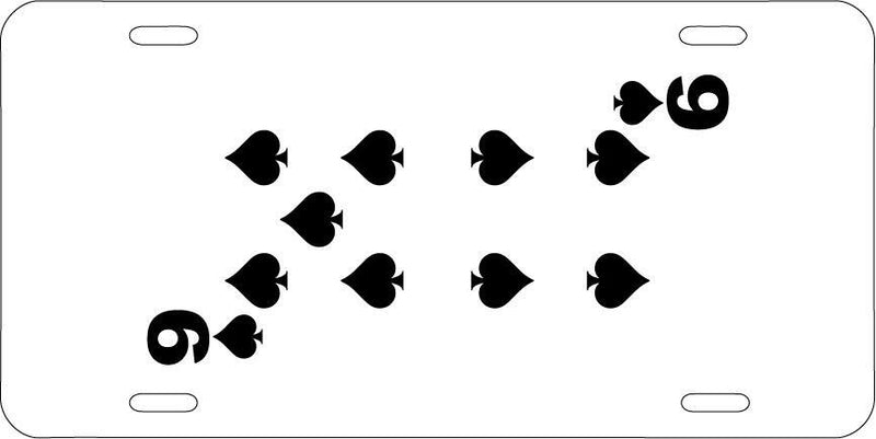 Nine Of Spades White Vanity License Plate Mod-GRAPH9856236-7663