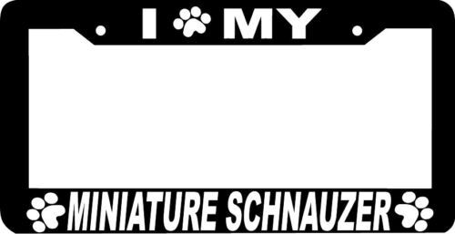 MINIATURE SCHNAUZER DOG paw print License Plate Frame