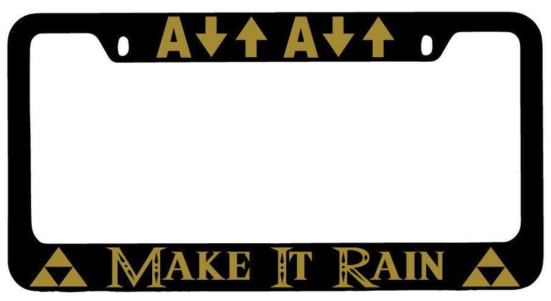 Make It Rain Black METAL License Plate Frame Legend Of Zelda  Mod-GRAPH9856236-9776