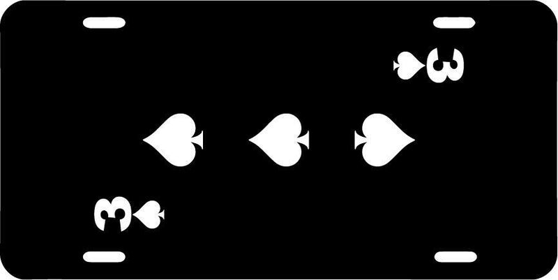 Three Of Spades Black Vanity License Plate Mod-GRAPH9856236-7693