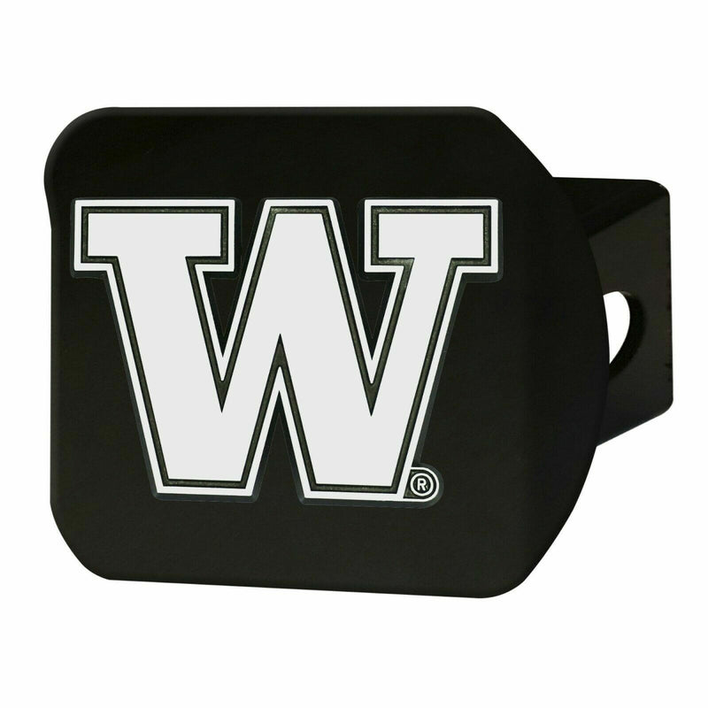 NCAA Washington Huskies 3D Chrome on Black Metal Hitch Cover