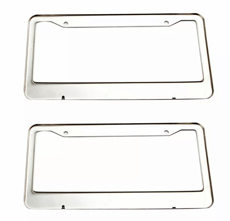 NEW 2 Pack Handcrafted Crystal Premium Stainless Steel Bling License Plate Frame