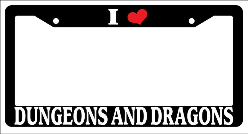Black License Plate Frame I Heart Dungeons And Dragons Accessory Novelty 108  Mod-GRAPH9856236-3847
