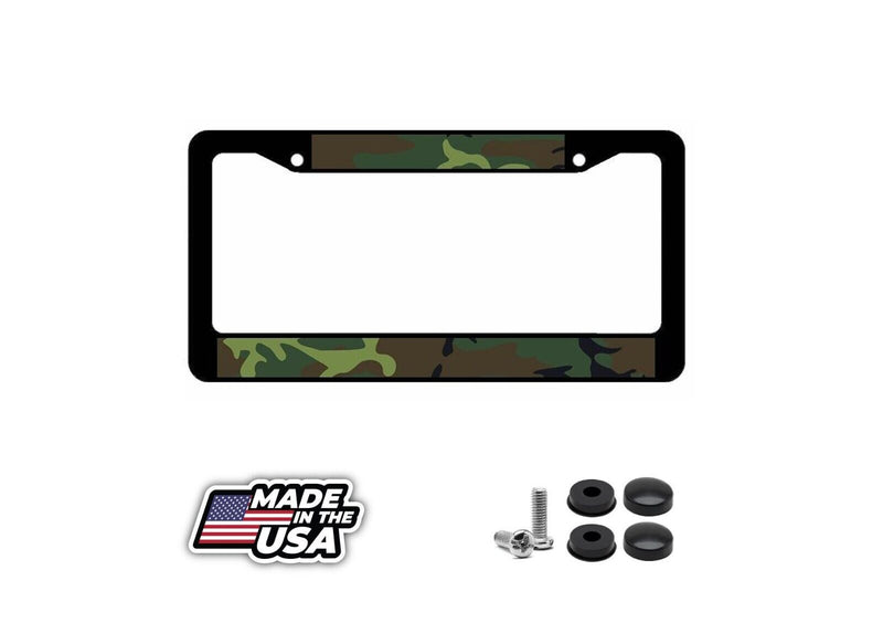 Camo Car Truck Auto License Plate Frame - Green