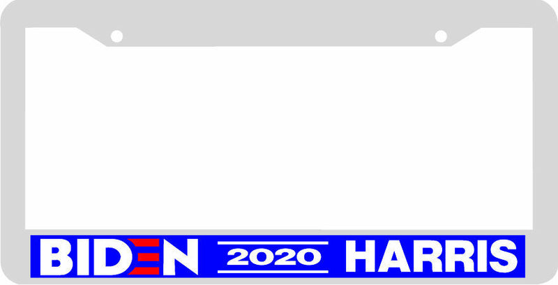BIDEN HARRIS 2020 for president WHITE PLASTIC License Plate Frame