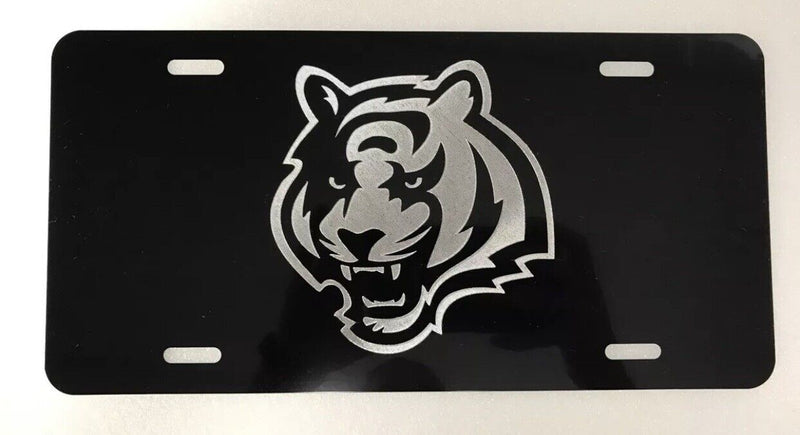 Cincinnati Bengals LOGO Car Tag Diamond Etched on Aluminum License Plate