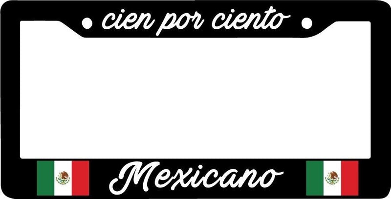 CIEN POR CIENTO MEXICAN MEXICO OAXACA CANCUN MX Black License Plate Frame NEW