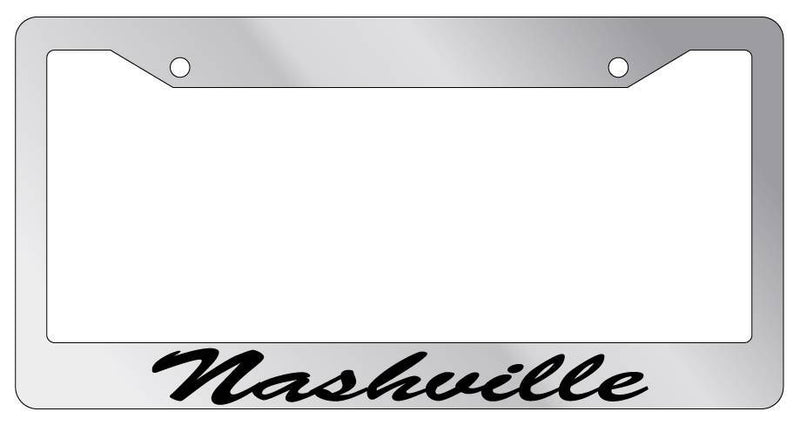 Chrome METAL License Plate Frame NASHVILLE CURSIVE Auto Accessory 2394  Mod-GRAPH9856236-9008