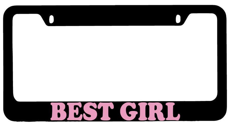 Best Girl Black METAL License Plate Frame Anime  Mod-GRAPH9856236-7862
