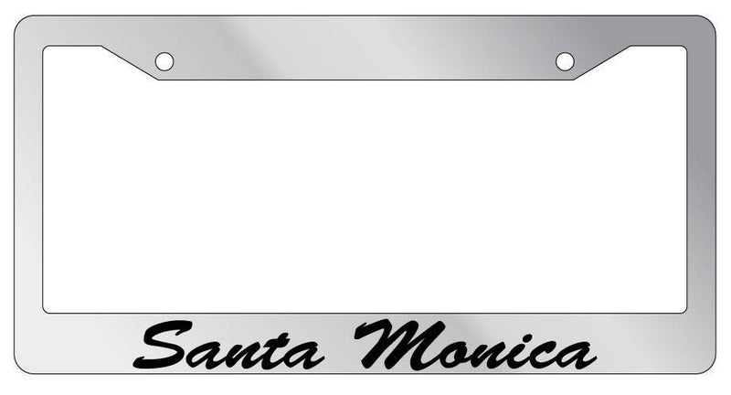 Chrome METAL License Plate Frame Santa Monica Cursive Auto Accessory 2661  Mod-GRAPH9856236-8909