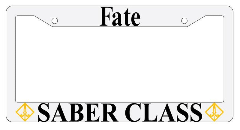 Fate Saber Class White Plastic License Plate Frame Auto Anime  Mod-GRAPH9856236-2881