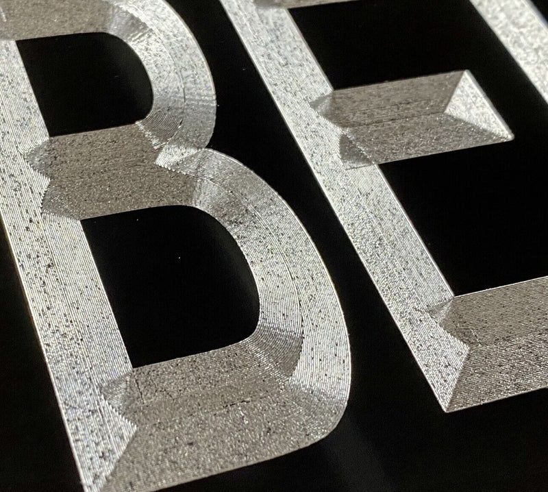 Silver Engraved Eat Beef Black Car Tag Diamond Etched Metal Front License Plate
