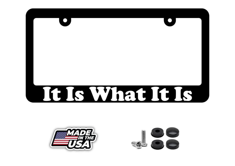 It Is What It Is Vintage 60s 70s Style Funny Vintage Slim License Plate Frame
