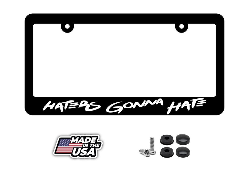 JDM Haters Gonna Hate Race Drift Low Turbo Black License Plate Frame (h8rsgnh8f)