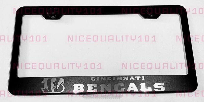 Cincinnati Bengals Laser Engraved Etched Stainless Finished License Plate Frame