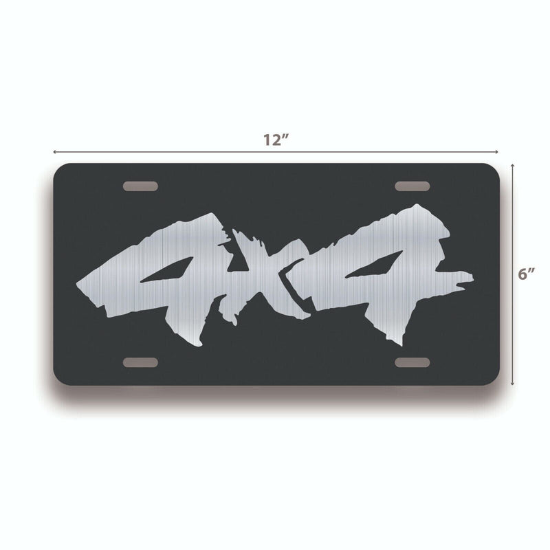 4 X 4 LICENSE PLATE TAG VANITY FRONT ALUMINUM OFF ROAD 6 INCHES BY 12 INCHES