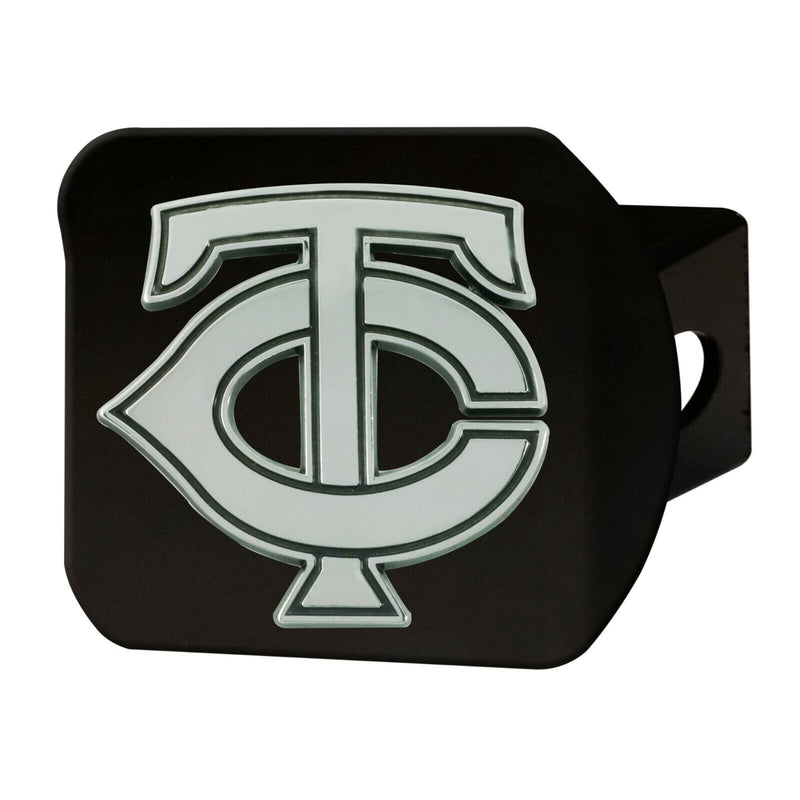 MLB Minnesota Twins 3D Chrome on Black Metal Hitch Cover